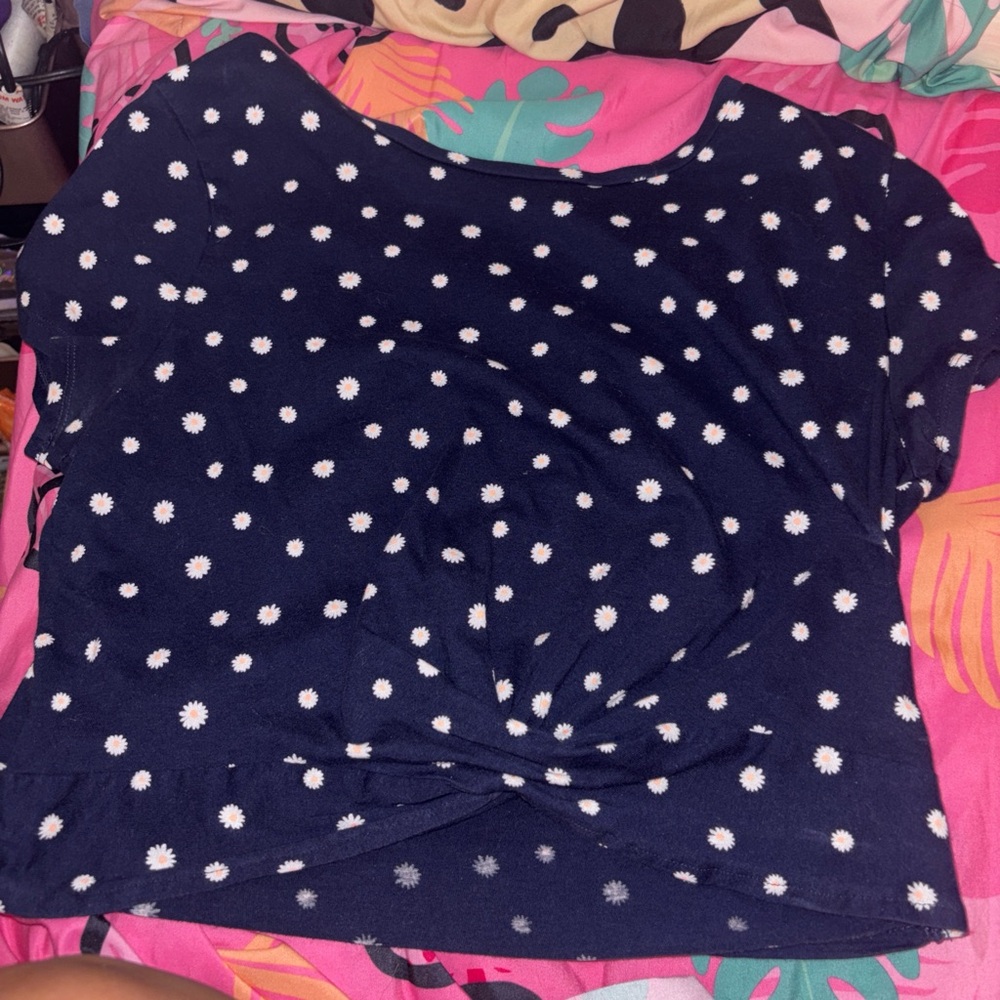 Dip Navy and White Polka Dot Blouse